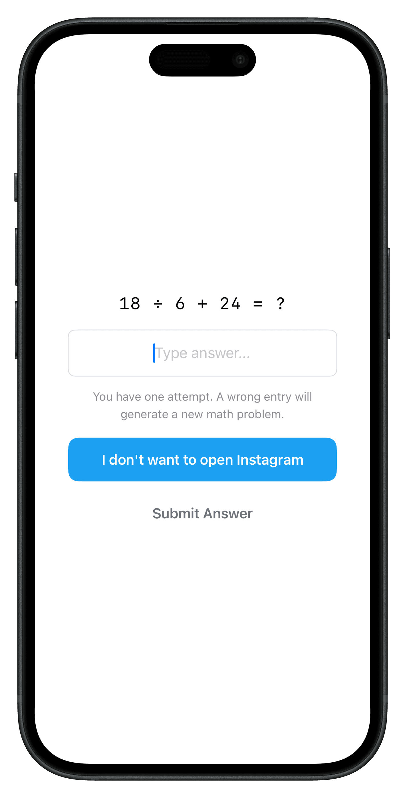 Not Now holding Instagram behind the math problem 18 divided by 6 plus 24